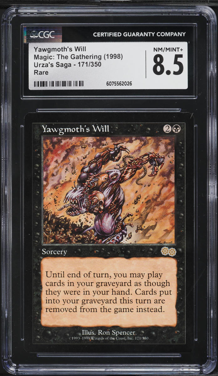 1998 Magic The Gathering MTG Urza's Saga Yawgmoth's Will #171 CGC 8.5 NM-MT+
