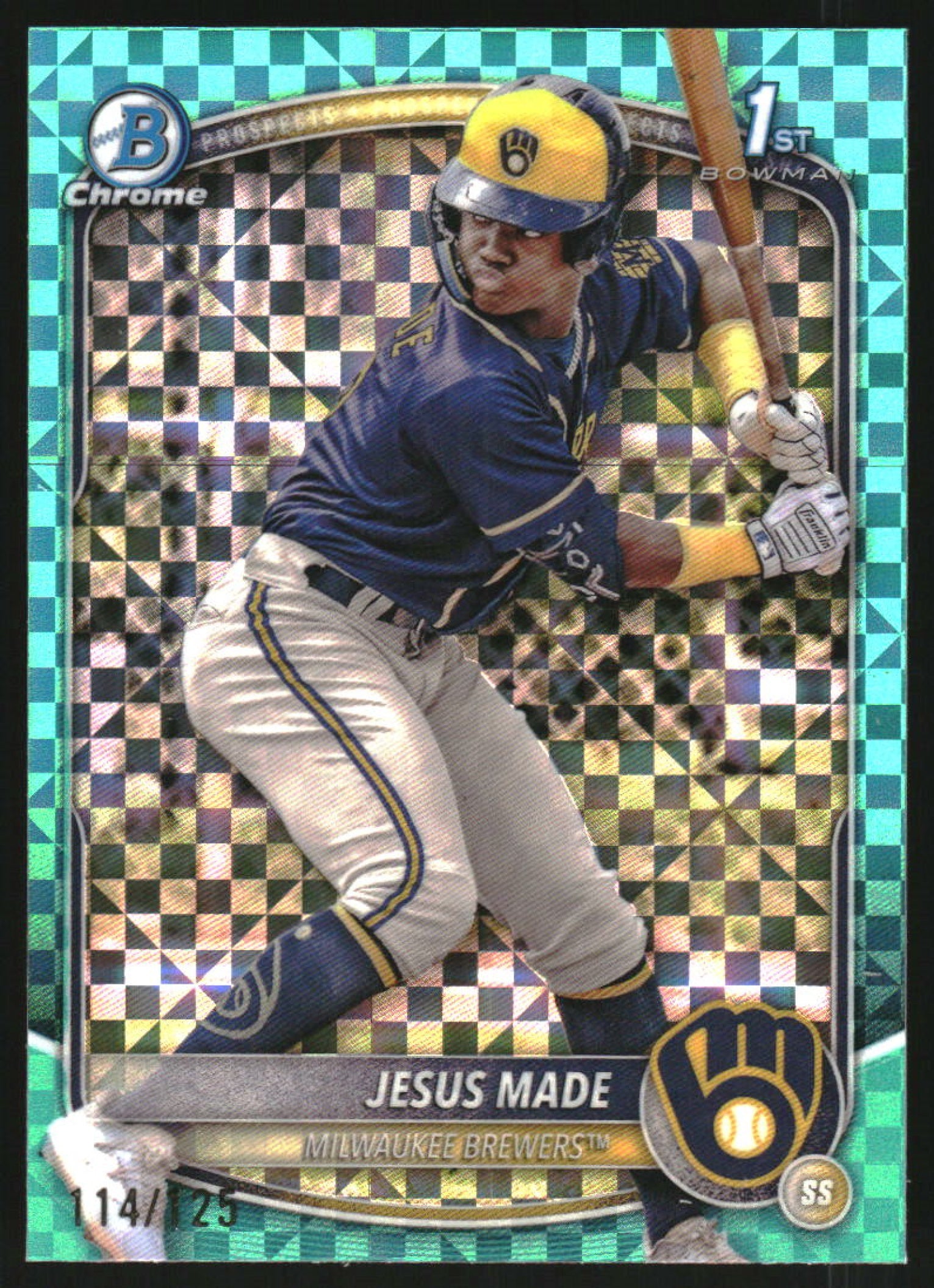 2025 Bowman Chrome Prospects Aqua X-Fractor #BCP-50 Jesus Made RC /125