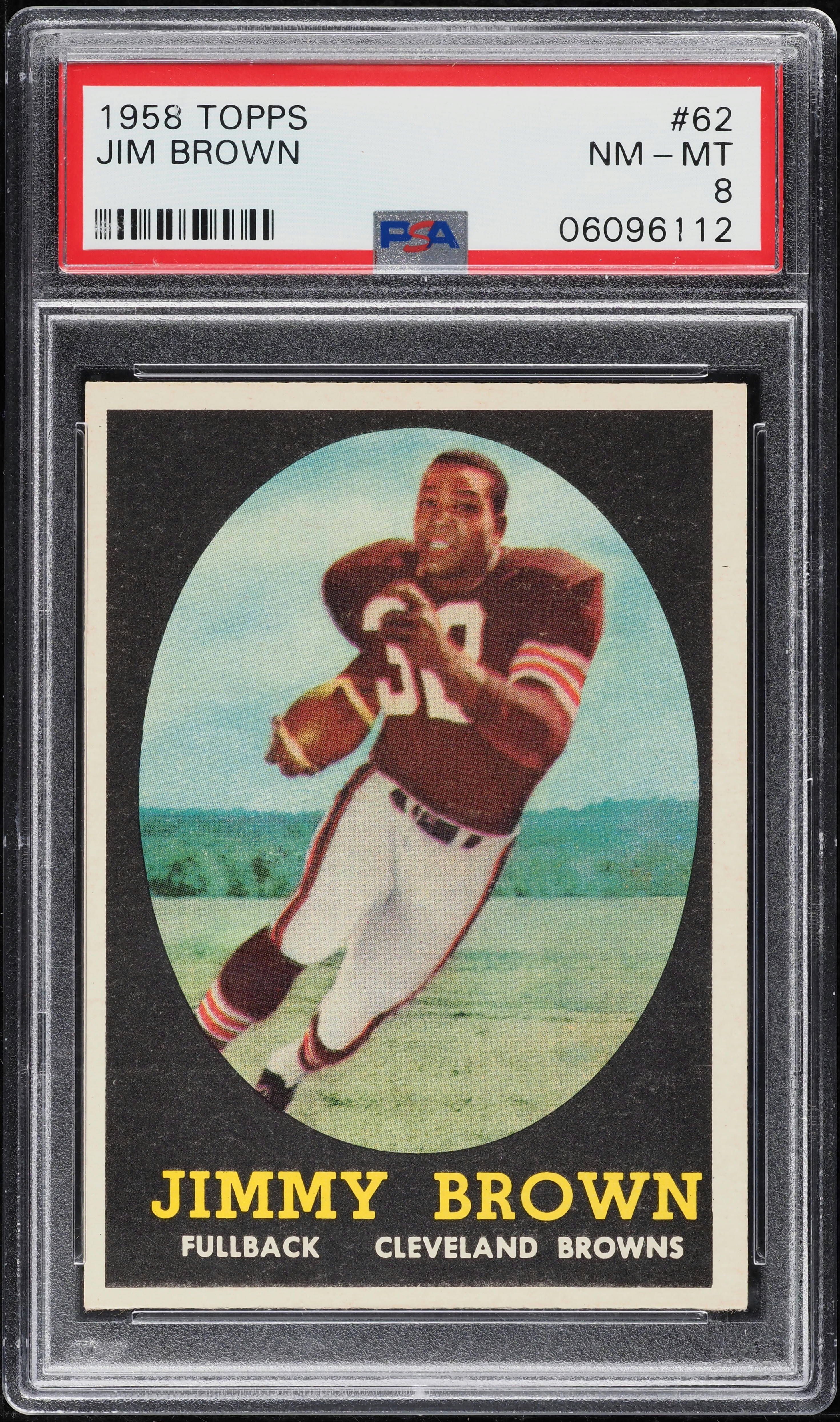 1958 Topps Football Jim Brown ROOKIE #62 PSA 8 NM-MT