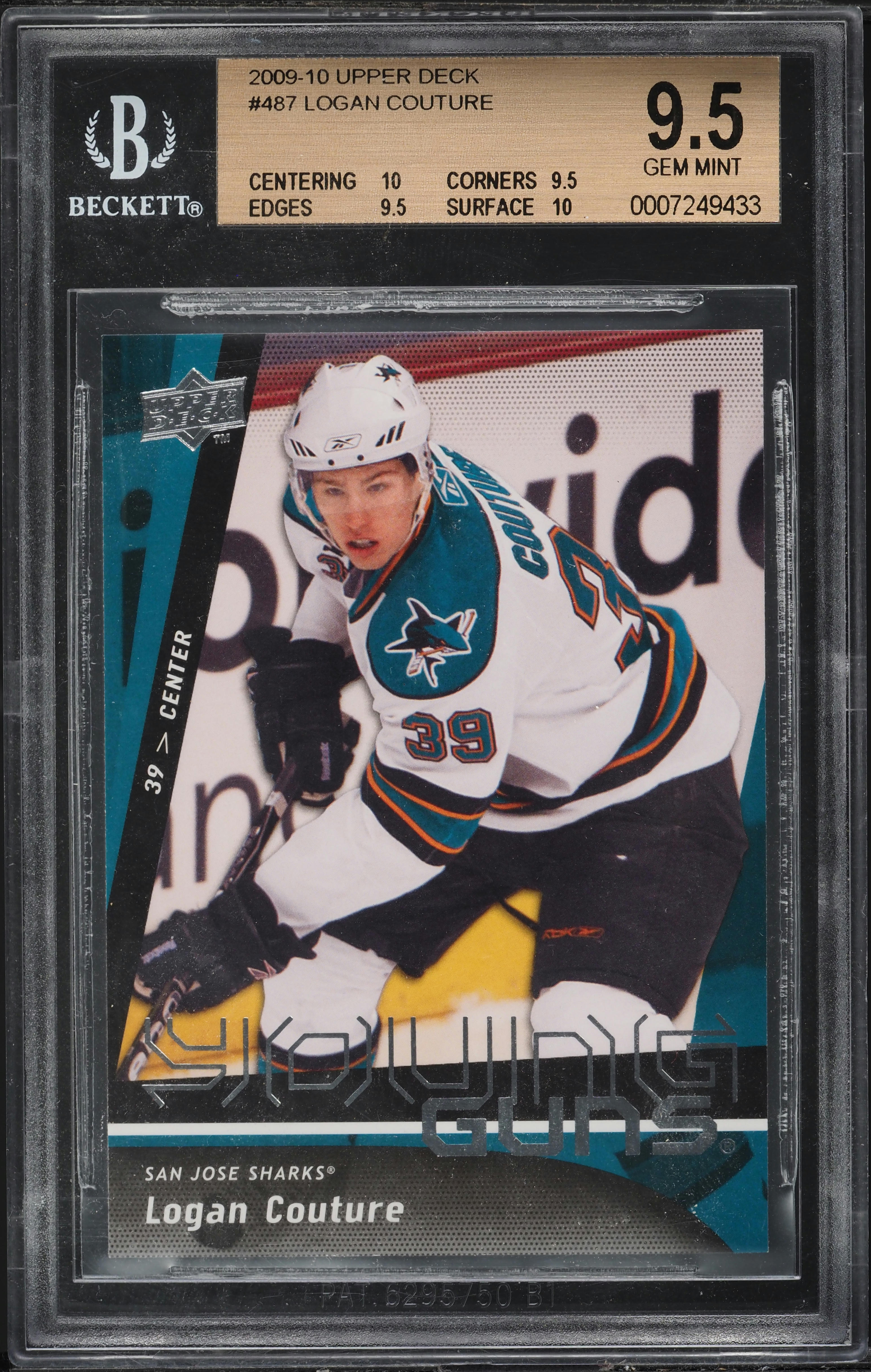 2009 Upper Deck Young Guns Logan Couture ROOKIE #487 BGS 9.5 GEM MINT