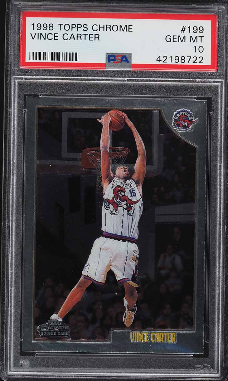 1998 Topps Chrome Vince Carter ROOKIE #199 PSA 10 GEM MINT