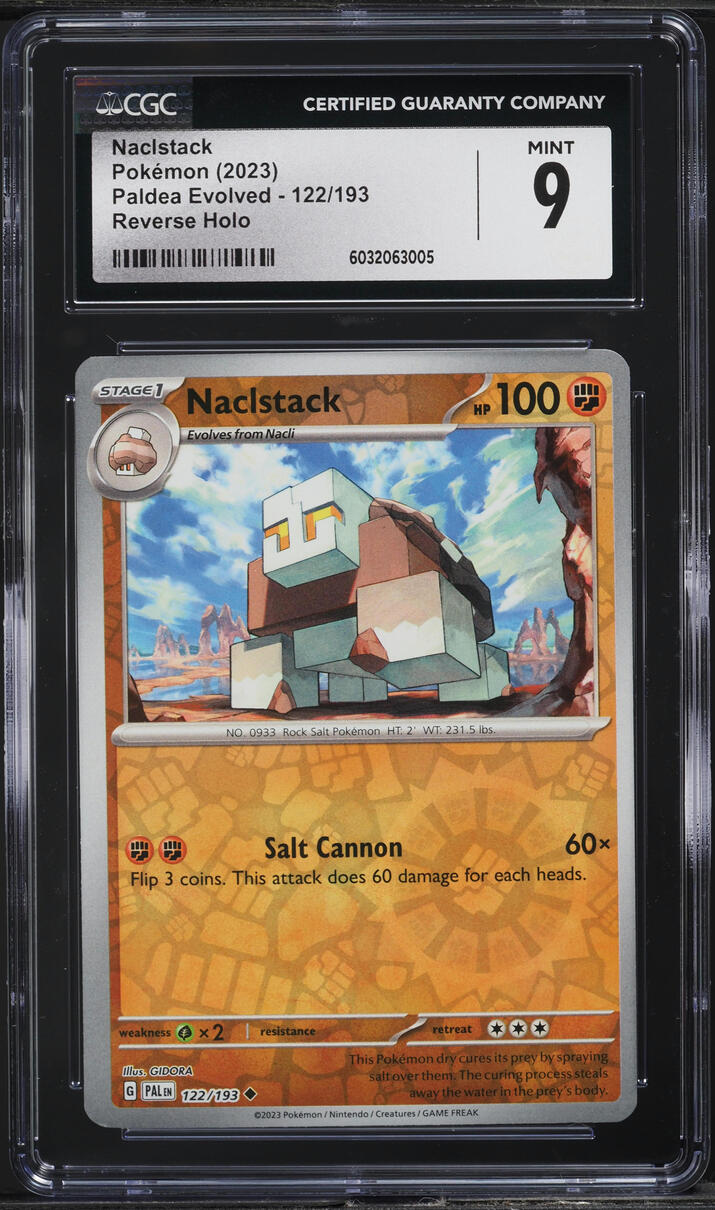2023 Pokemon SV Paldea Evolved Reverse Holo Naclstack #122 CGC 9 MINT