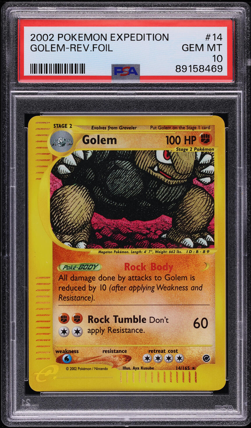 2002 Pokemon Expedition Reverse Holo Golem #14 PSA 10 GEM MINT
