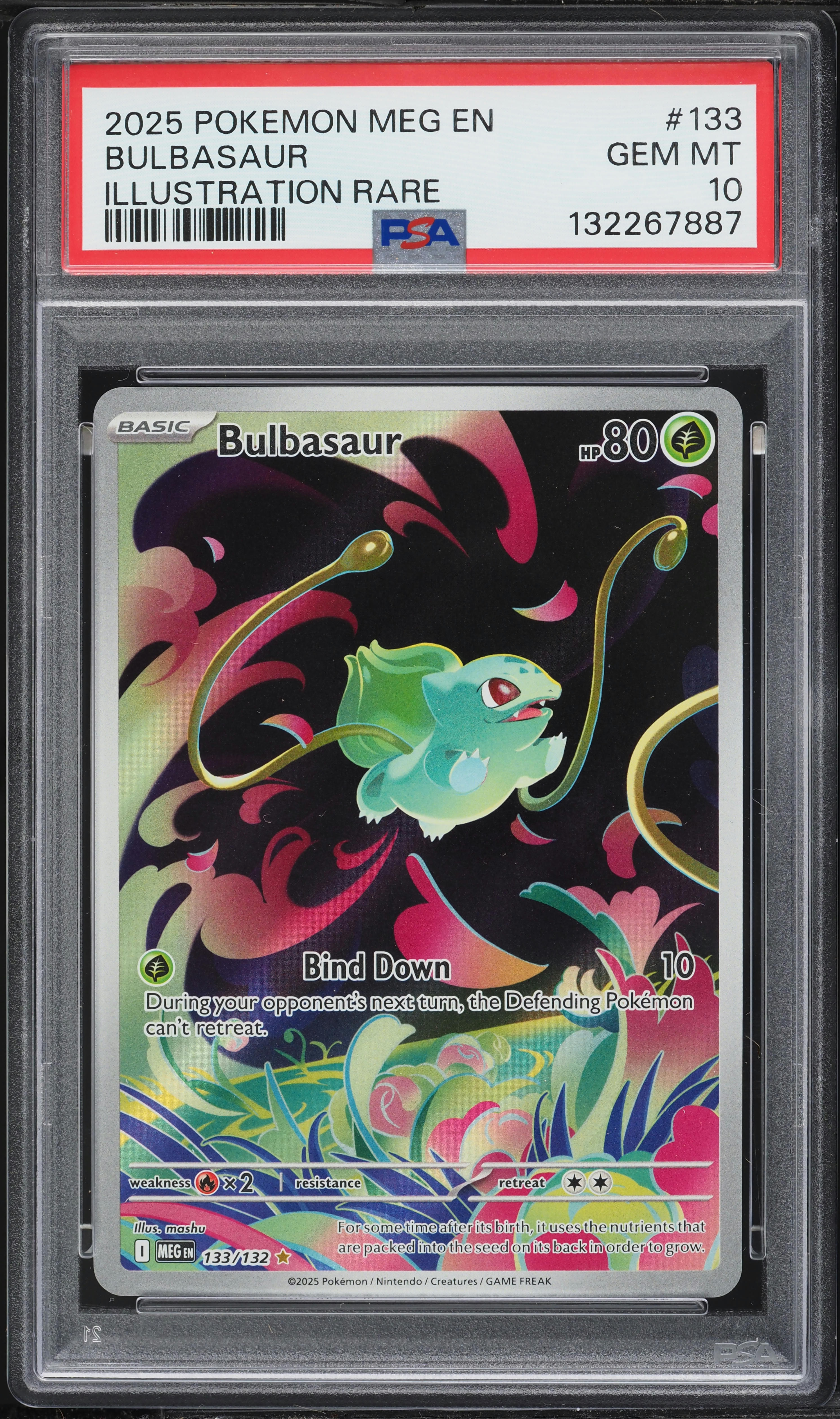 2025 Pokemon Mega Evolution IR Bulbasaur #133 PSA 10 GEM MINT