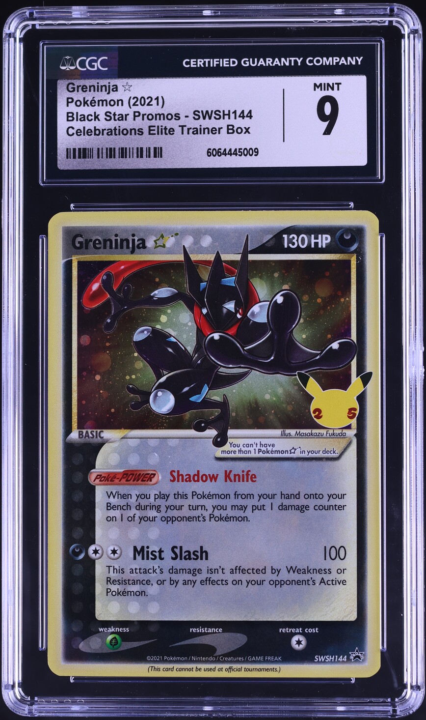 2021 Pokemon SWSH Black Star Promo Celebrations Greninja Gold Star #144 CGC 9