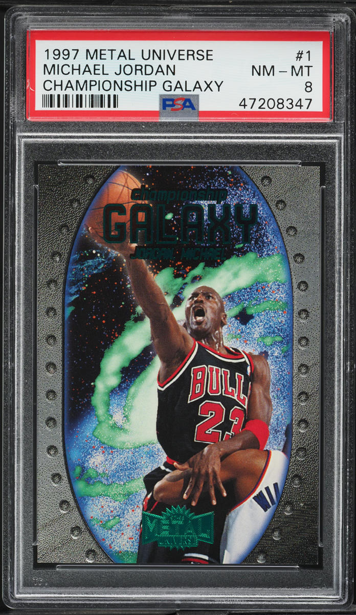 1997 Metal Universe Championship Galaxy Michael Jordan #1 PSA 8 NM-MT