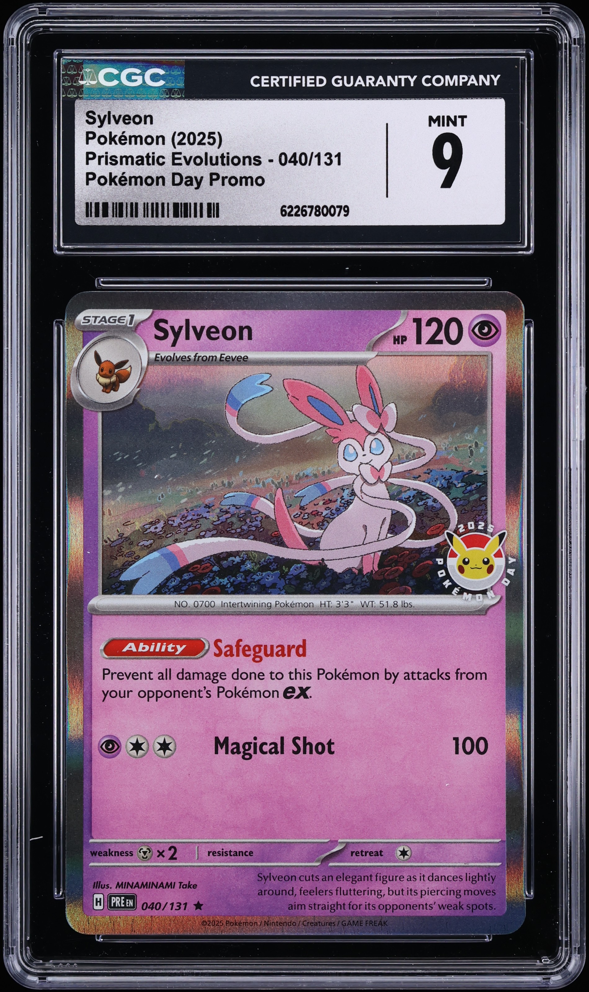 2025 Pokemon Scarlet & Violet Prismatic Evolutions Day Promo Sylveon #40 CGC 9 MINT