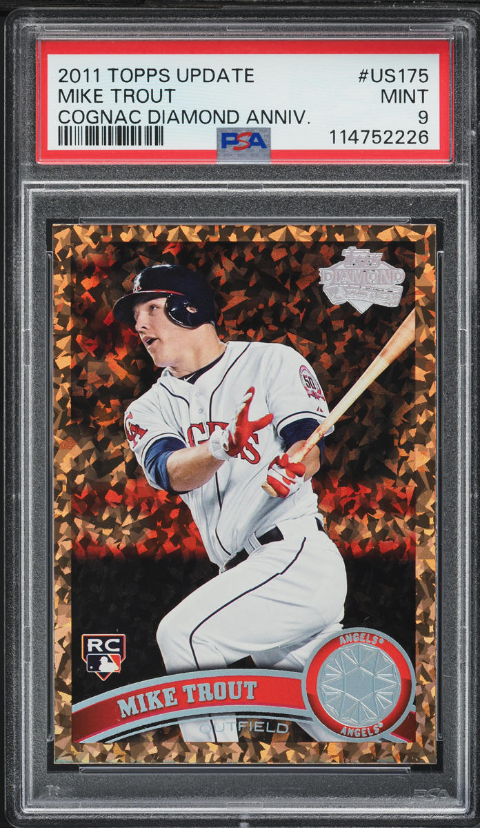 2011 Topps Update Cognac Diamond Anniversary Mike Trout ROOKIE #US175 PSA 9 MINT