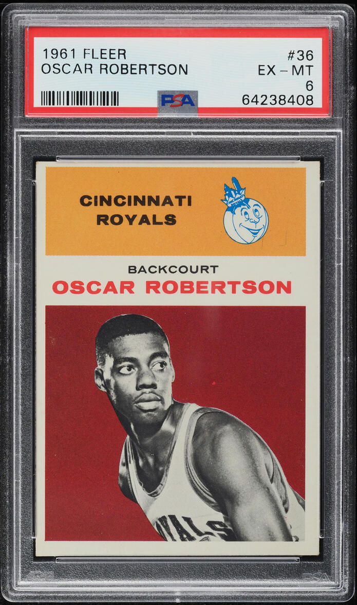 1961 Fleer Basketball Oscar Robertson ROOKIE #36 PSA 6 EXMT