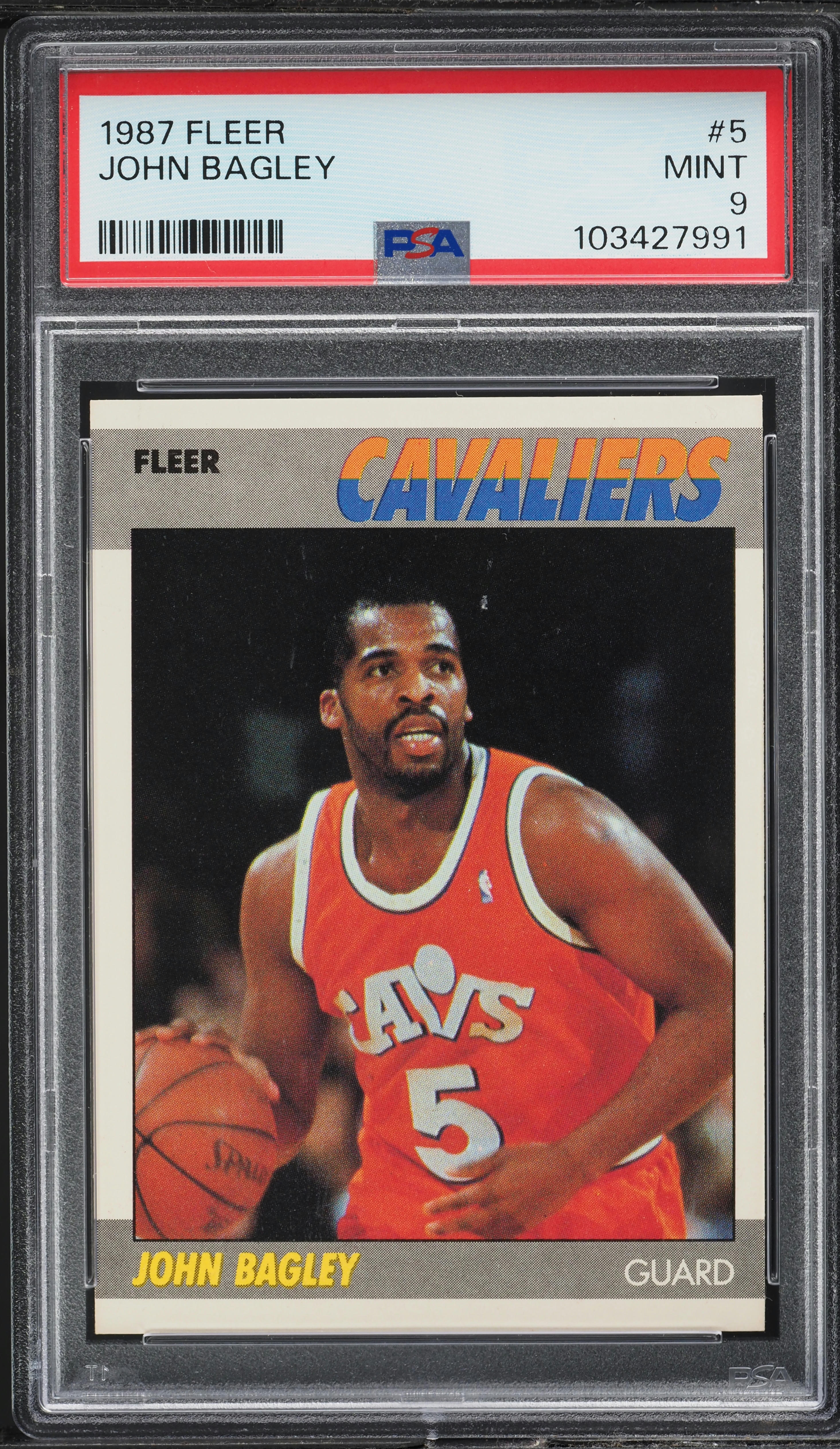 1987 Fleer Basketball John Bagley #5 PSA 9 MINT