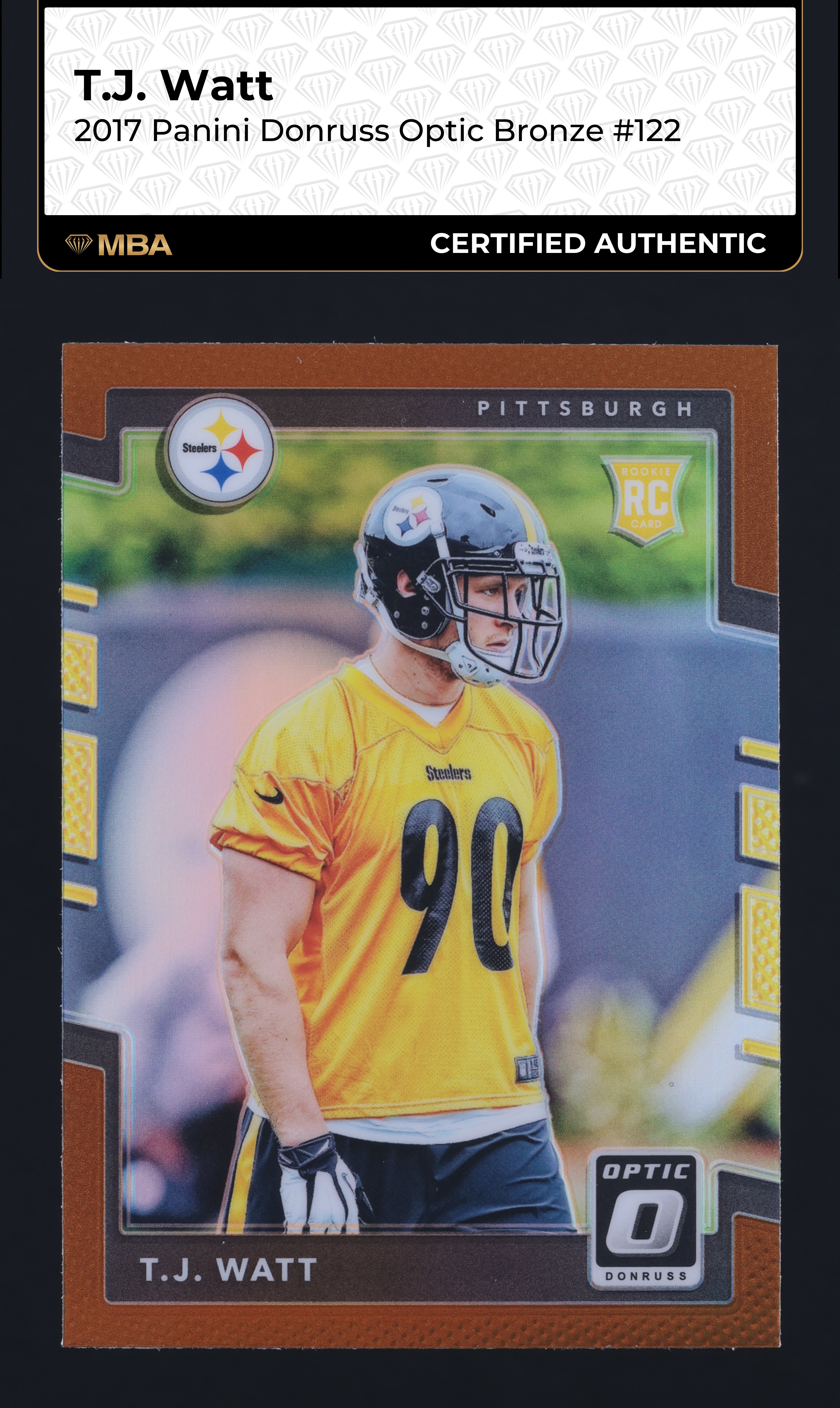 2017 Donruss Optic Bronze T.J. Watt ROOKIE #122 MBA AUTH