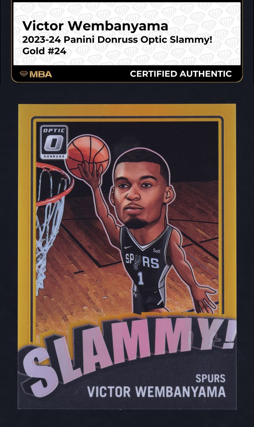 2023 Donruss Optic Slammy! Gold Victor Wembanyama ROOKIE JSY # 1/10 #24 MBA AUTH