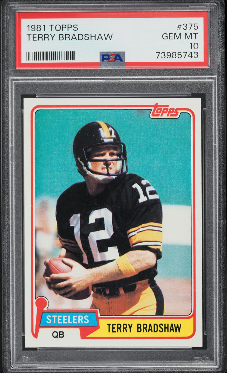 1981 Topps Football Terry Bradshaw #375 PSA 10 GEM MINT