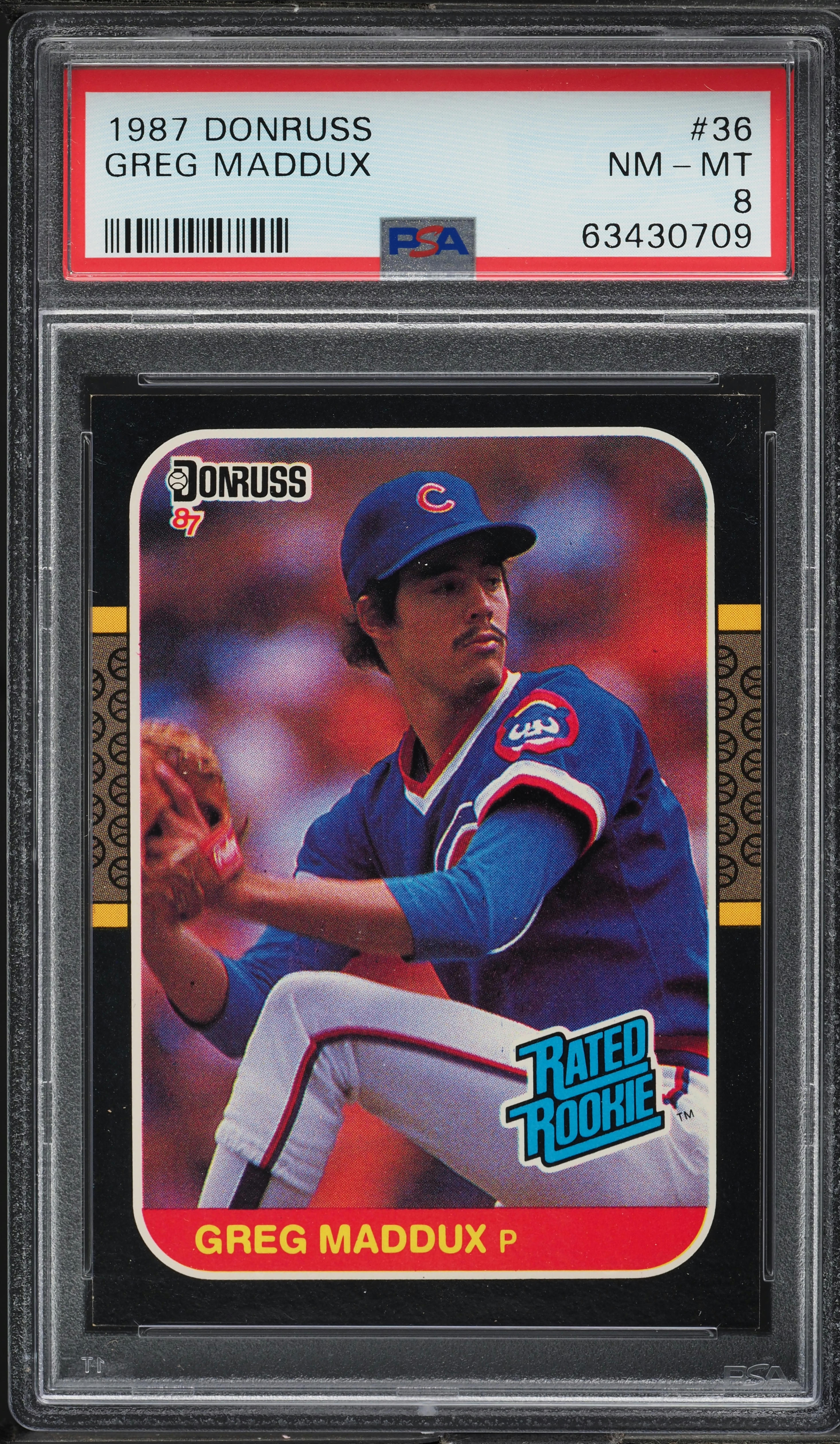 1987 Leaf Greg Maddux ROOKIE #36 PSA 8 NM-MT