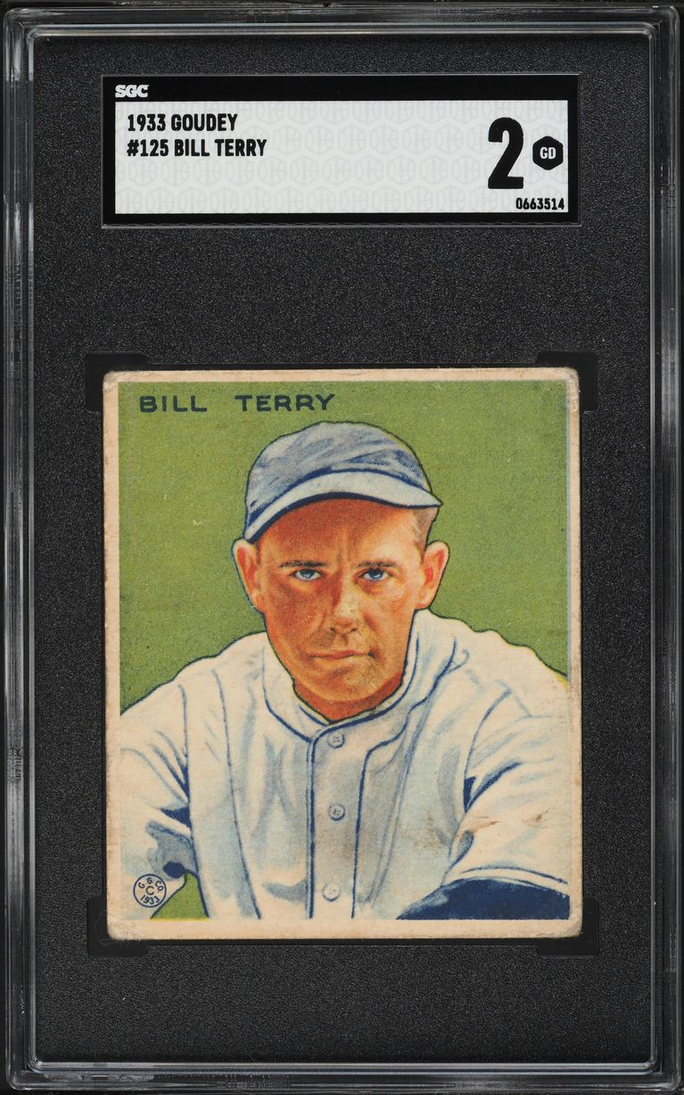 1933 Goudey Bill Terry ROOKIE #125 SGC 2 GD