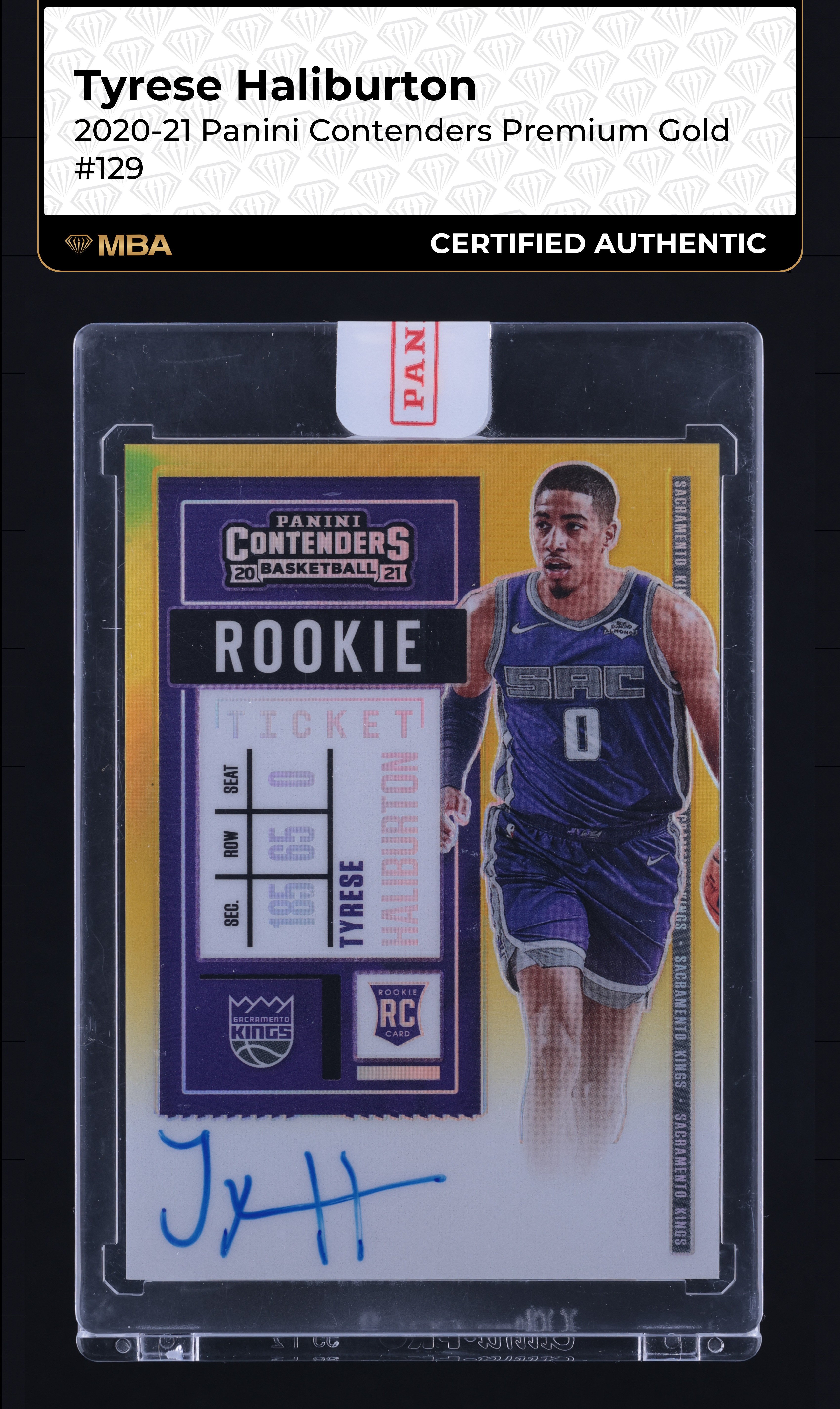 2020 Panini Contenders Premium Gold Tyrese Haliburton ROOKIE AUTO 10/10 MBA AUTH