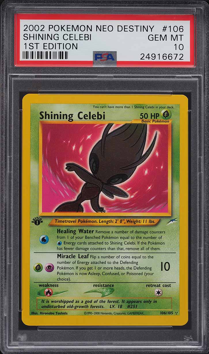 2002 Pokemon Neo Destiny 1st Edition Shining Celebi #106 PSA 10 GEM MINT