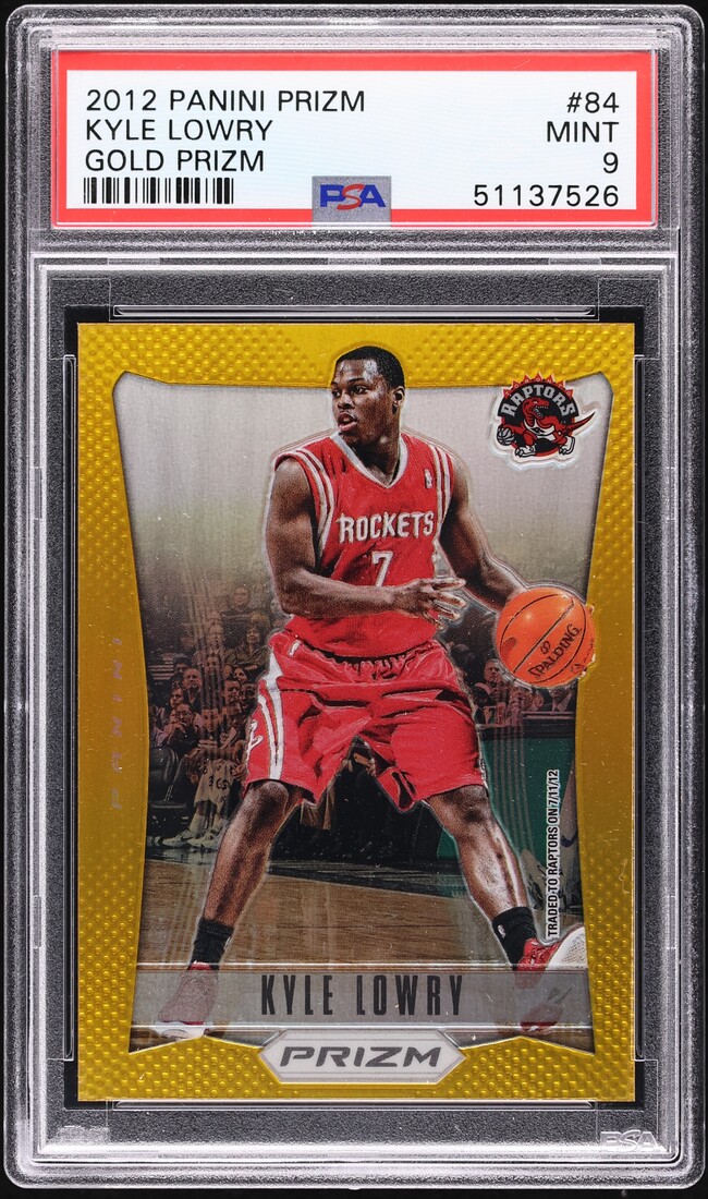 2012 Panini Prizm Gold Prizms Kyle Lowry /10 #84 PSA 9 MINT