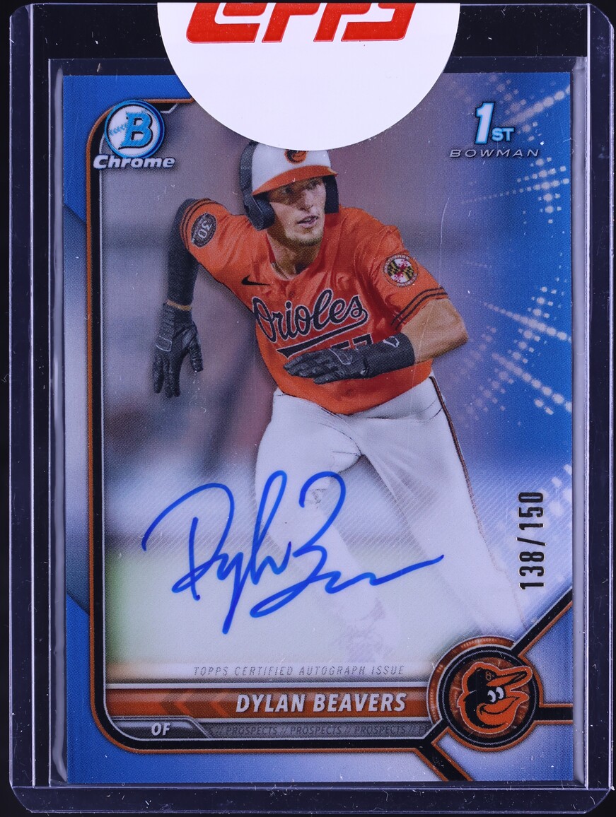 2022 Bowman Chrome Blue Refractor Dylan Beavers PROSPECT AUTO /150 #CDA-DB