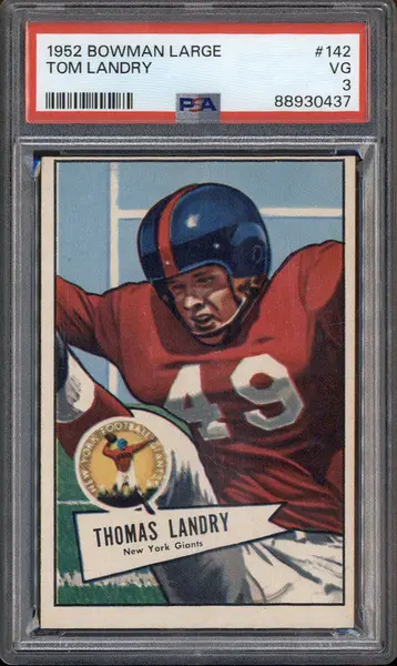 1952 Bowman Large #142 Tom Landry PSA 3