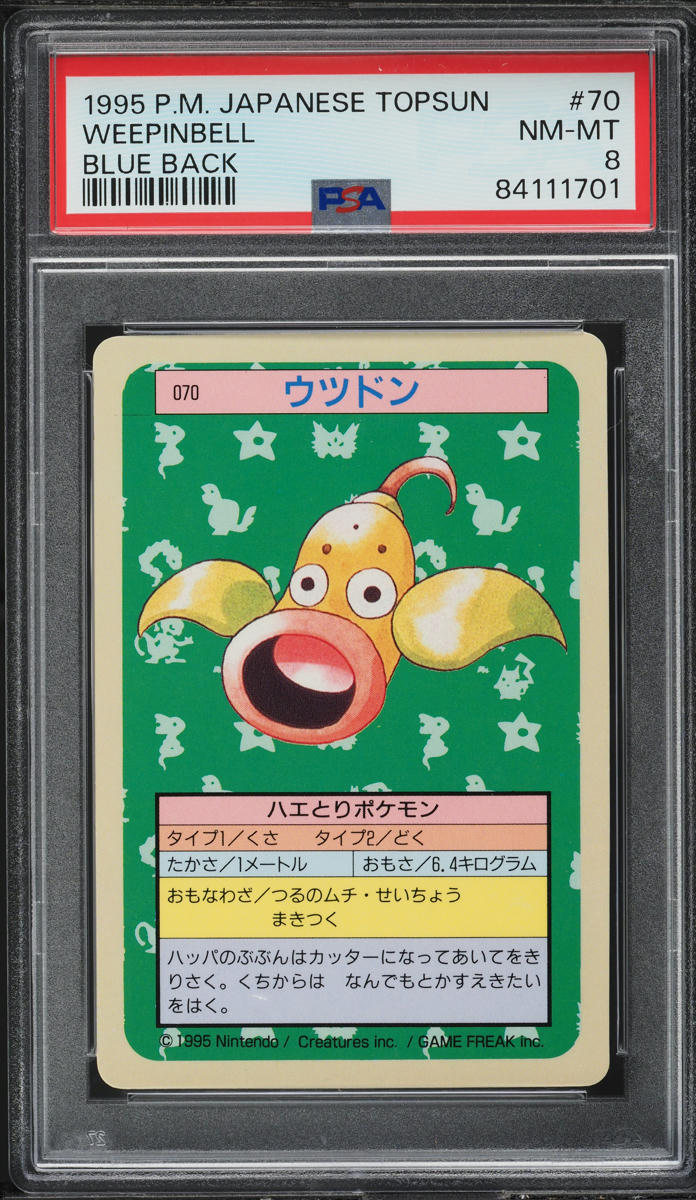 1997 Pokemon Japanese Topsun Blue Back Weepinbell #70 PSA 8 NM-MT