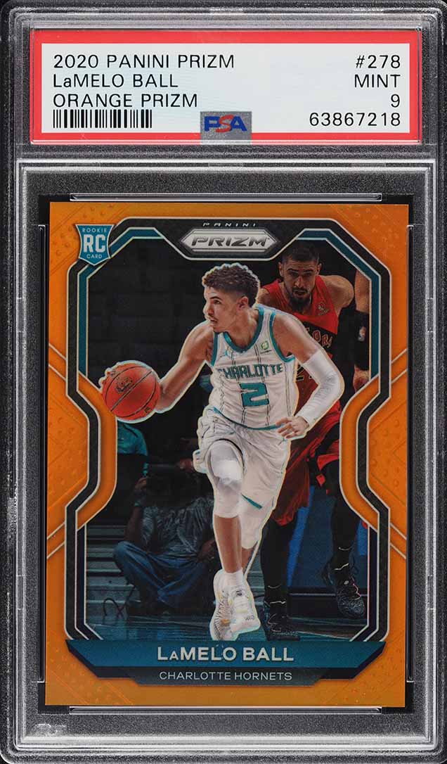 2020 Panini Prizm Orange Prizms LaMelo Ball ROOKIE /49 #278 PSA 9 MINT