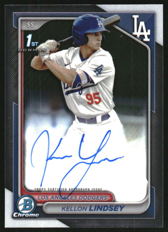 2024 Bowman Draft Chrome Autographs #CPA-KL Kellon Lindsey RC Auto