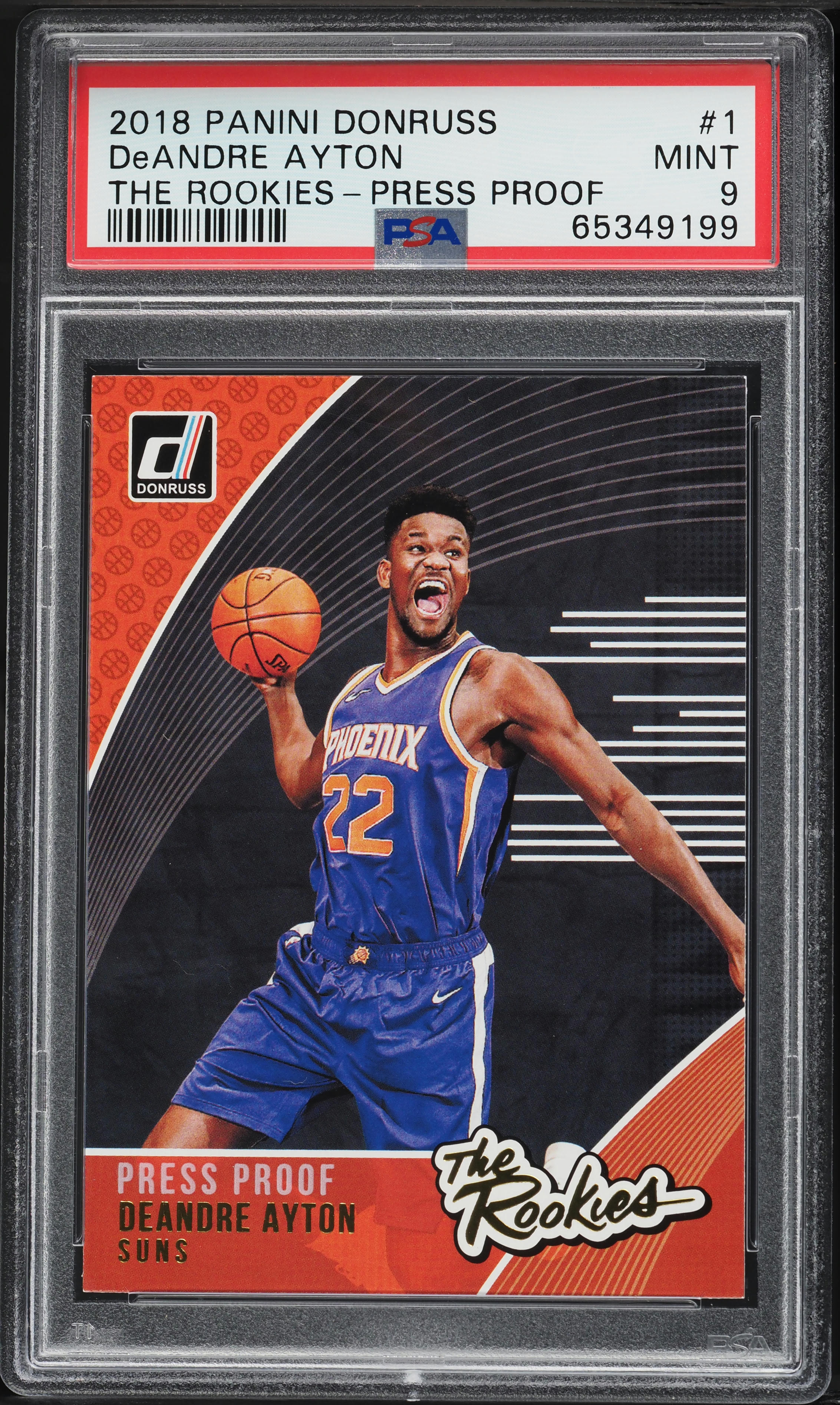 2018 Donruss The Rookies Press Proof DeAndre Ayton ROOKIE #1 PSA 9 MINT