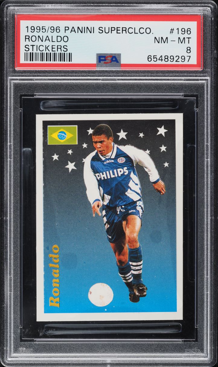 1995 Panini Supercalcio Stickers Ronaldo ROOKIE #196 PSA 8 NM-MT