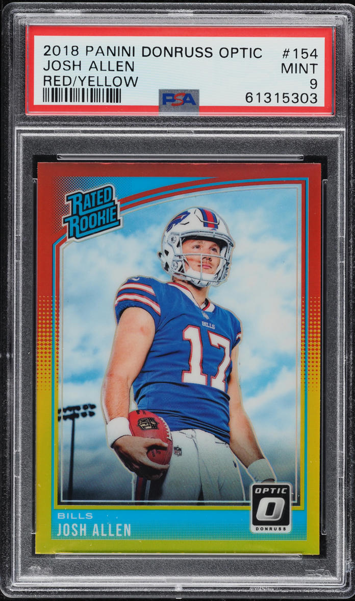 2018 Donruss Optic Red Yellow Josh Allen ROOKIE #154 PSA 9 MINT