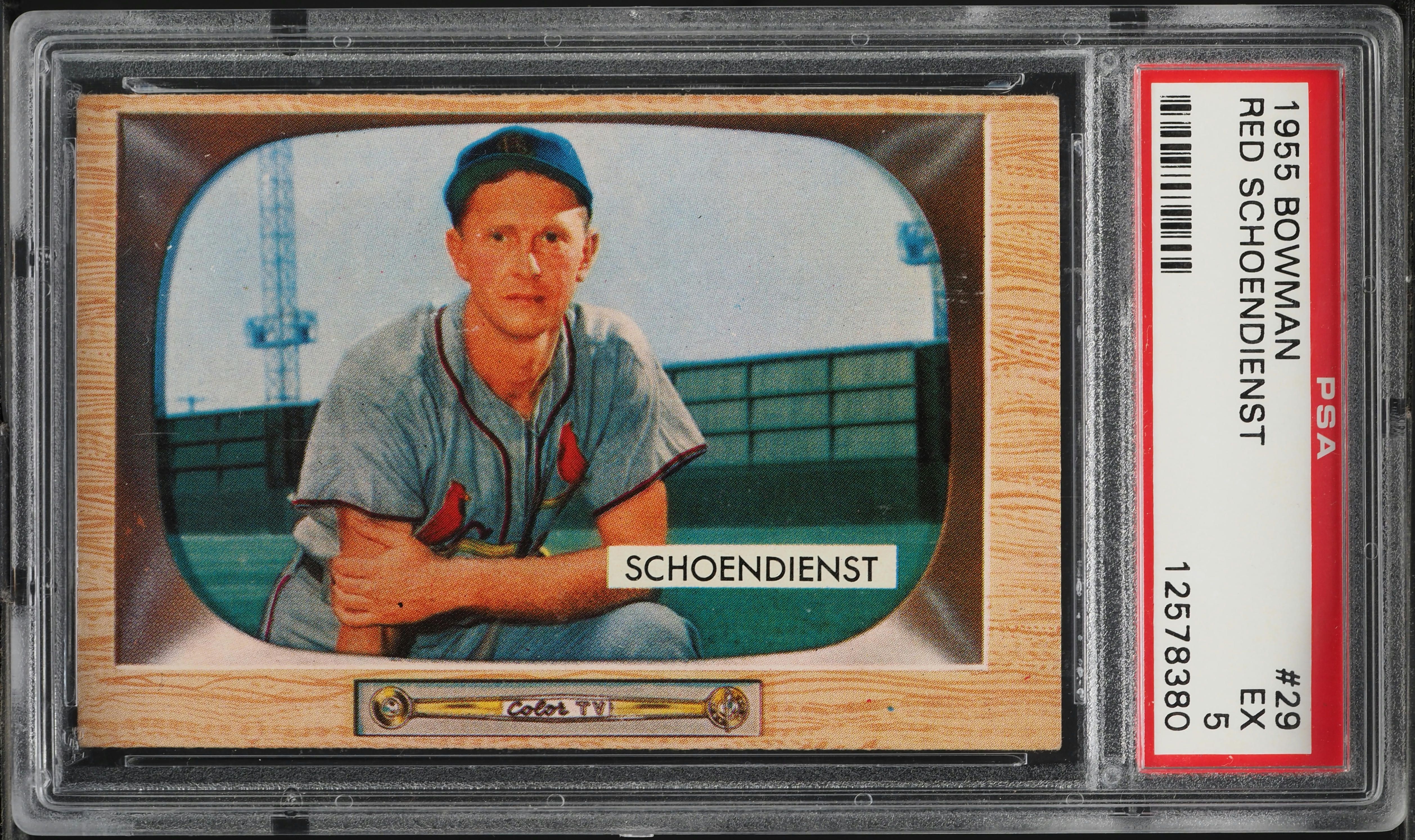 1955 Bowman SETBREAK Red Schoendienst #29 PSA 5 EX