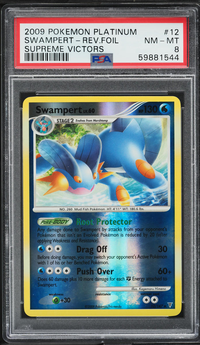 2009 Pokemon Platinum Supreme Victors Reverse Holo Swampert #12 PSA 8 NM-MT