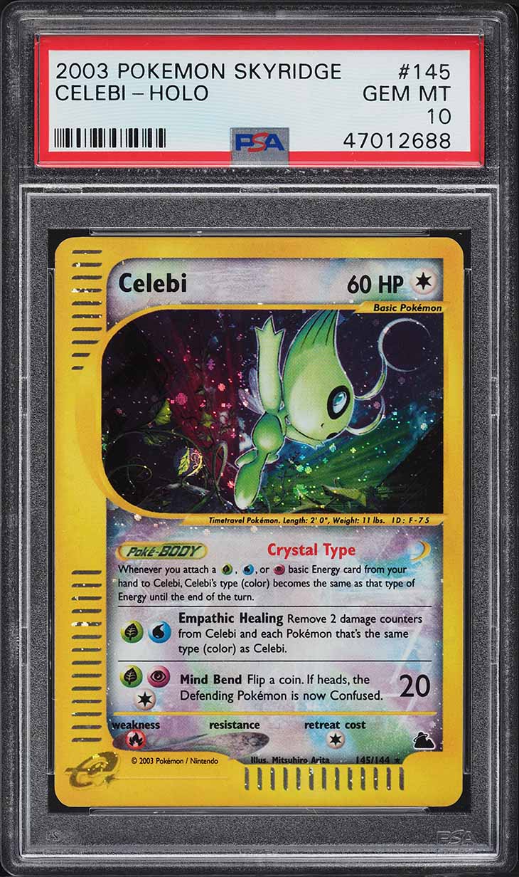 2003 Pokemon Skyridge Holo Crystal Celebi #145 PSA 10 GEM MINT