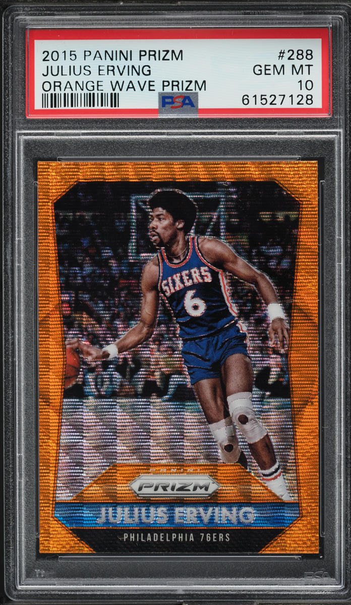 2015 Panini Prizm Orange Wave Julius Erving #288 PSA 10 GEM MINT