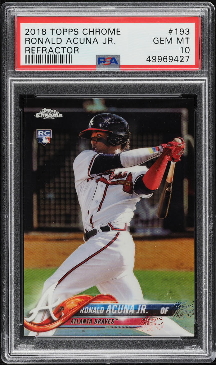 2018 Topps Chrome Refractor Ronald Acuna Jr. ROOKIE #193 PSA 10 GEM MINT