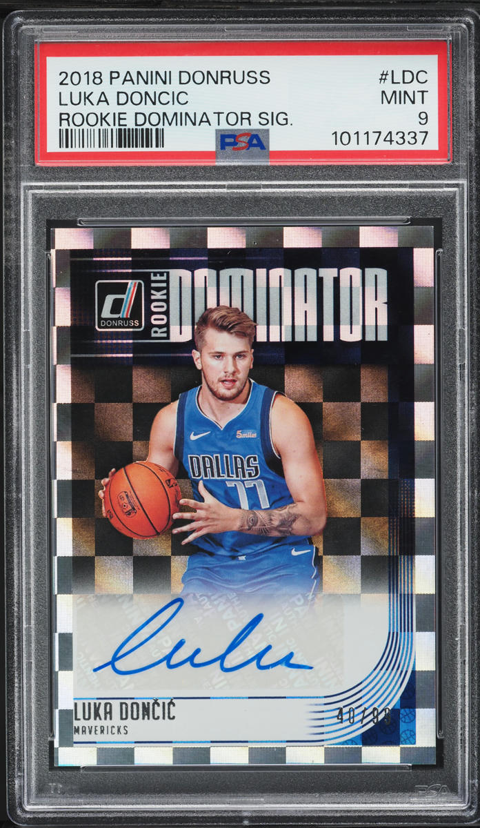 2018 Donruss Dominator Signatures Luka Doncic ROOKIE AUTO /99 #LDC PSA 9 MINT