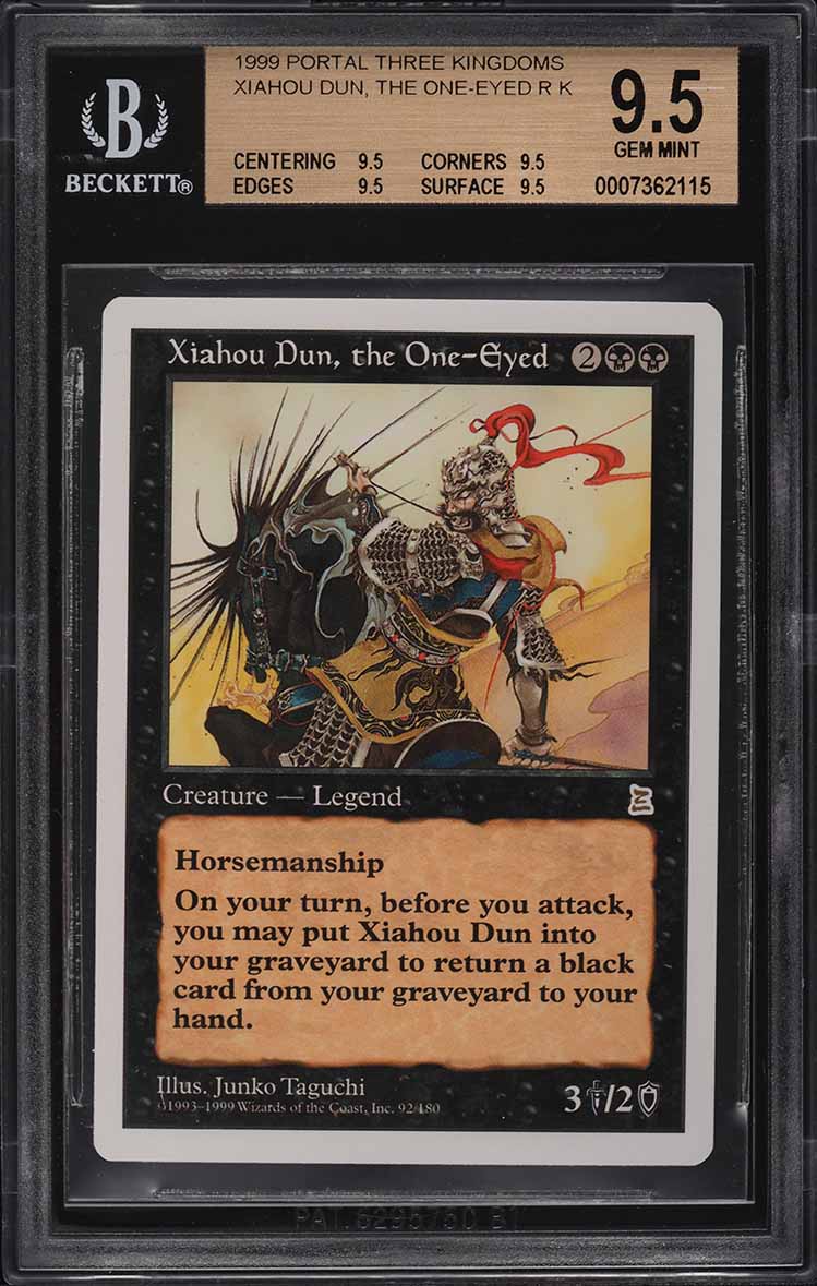 1999 Magic The Gathering Portal Three Kingdoms Xiahou Dun, the One-Eyed BGS 9.5