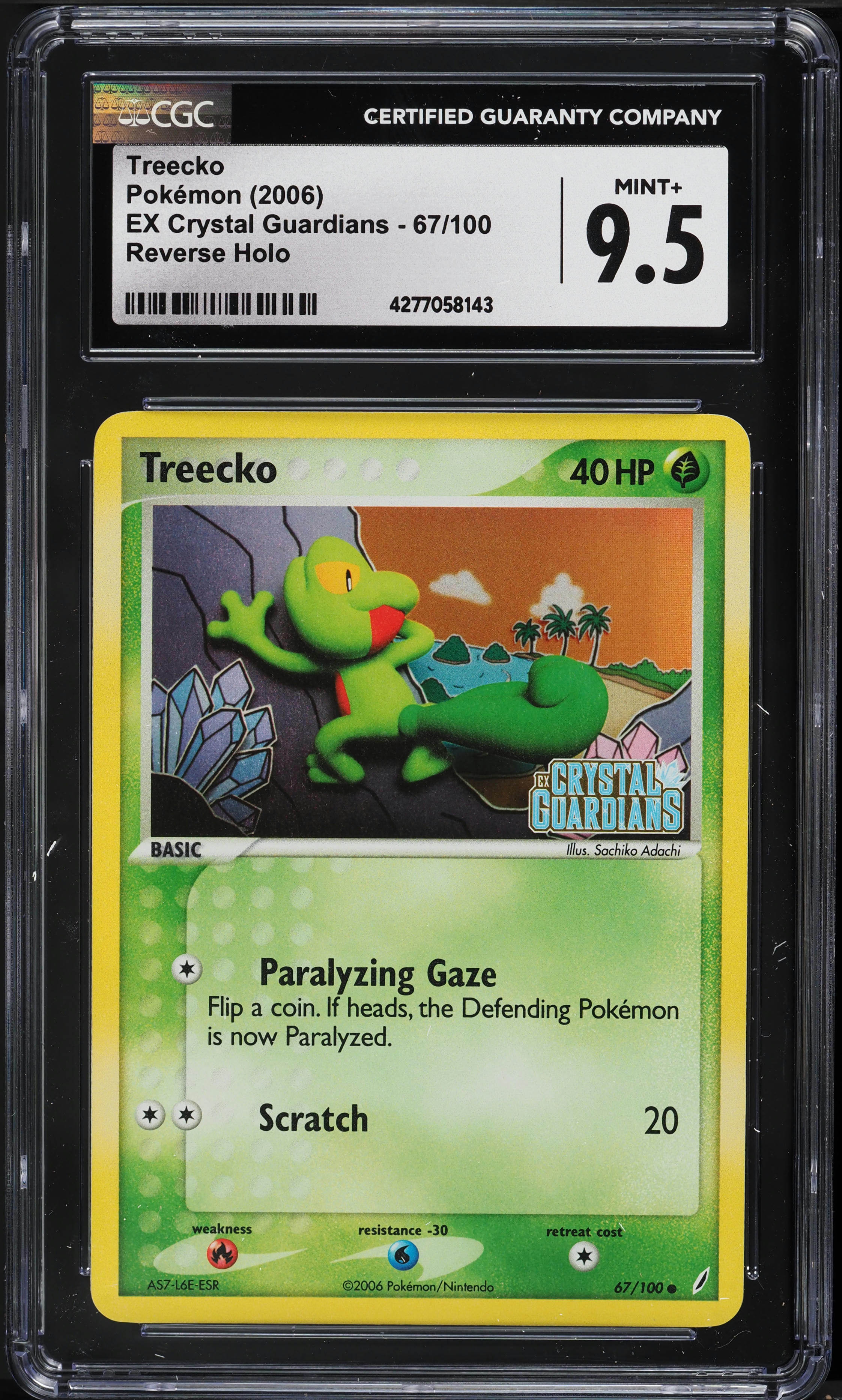 2006 Pokemon EX Crystal Guardians Reverse Holo Treecko #67 CGC 9.5 MINT+
