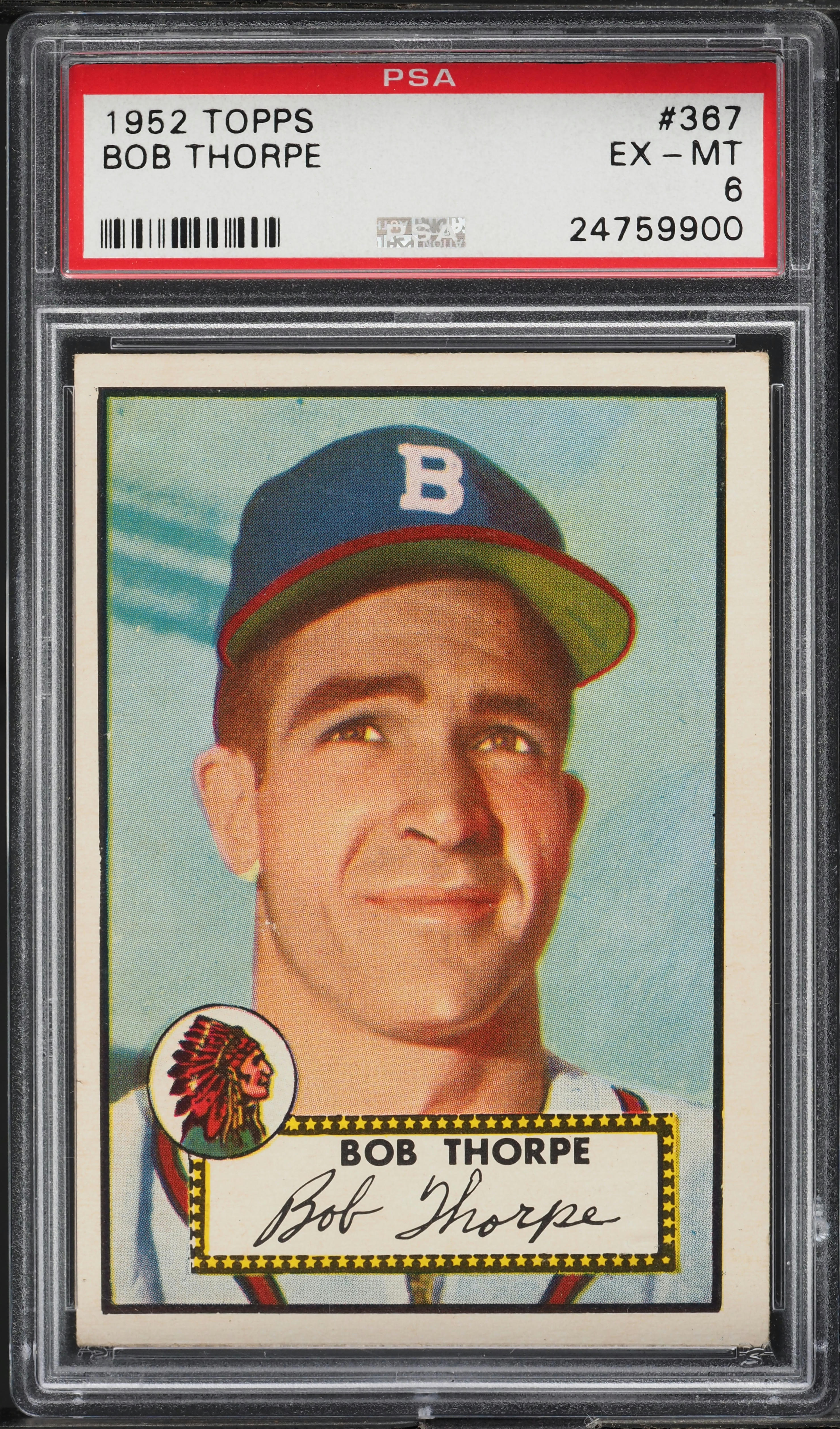 1952 Topps Bob Thorpe #367 PSA 6 EXMT