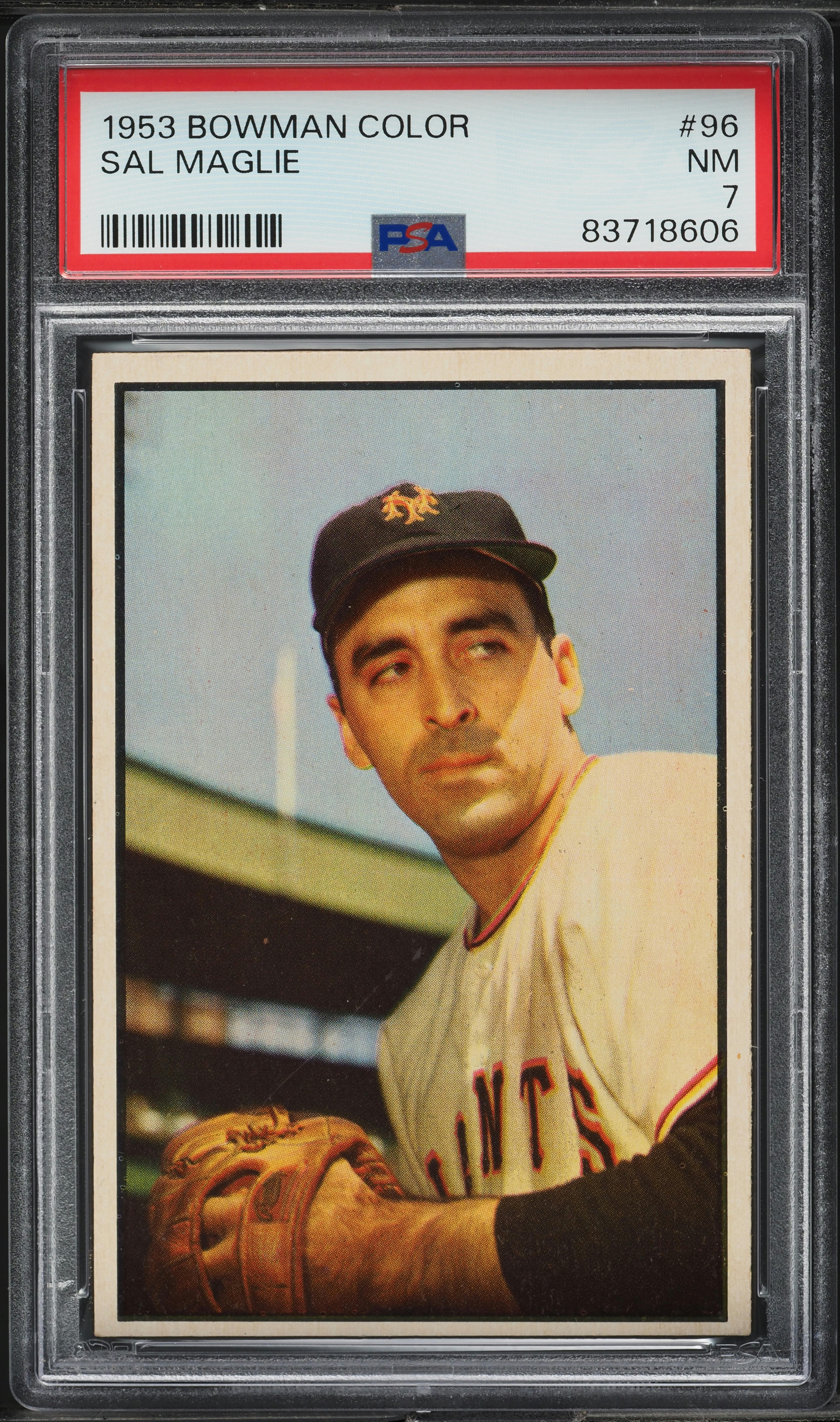 1953 Bowman Color Sal Maglie #96 PSA 7 NRMT