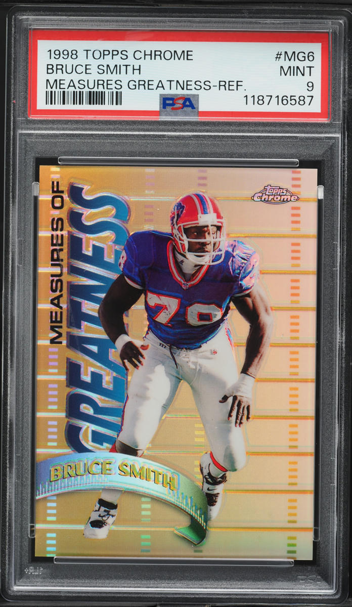 1998 Topps Chrome Measures Of Greatness Refractor Bruce Smith #MG6 PSA 9 MINT