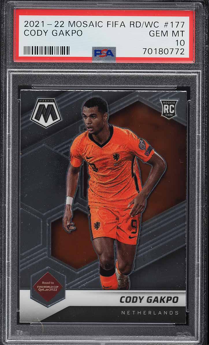 2021 Panini Mosaic Road To World Cup Cody Gakpo ROOKIE #177 PSA 10 GEM MINT