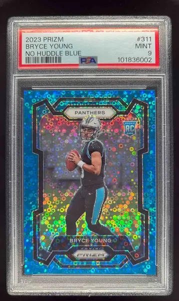 2023 Panini Prizm No Huddle Blue Prizm #311 Bryce Young RC /95 PSA 9