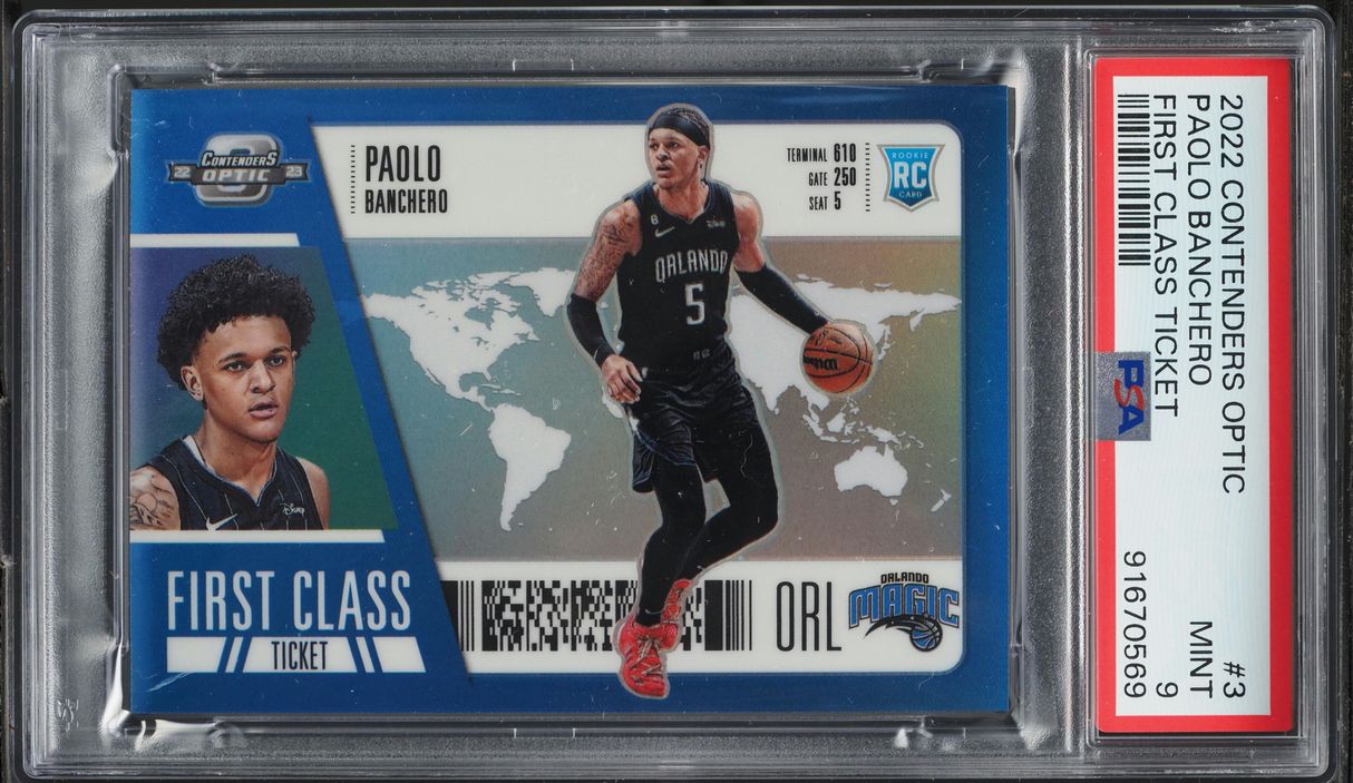 2022 Panini Contenders Optic First Class Ticket Paolo Banchero ROOKIE #3 PSA 9
