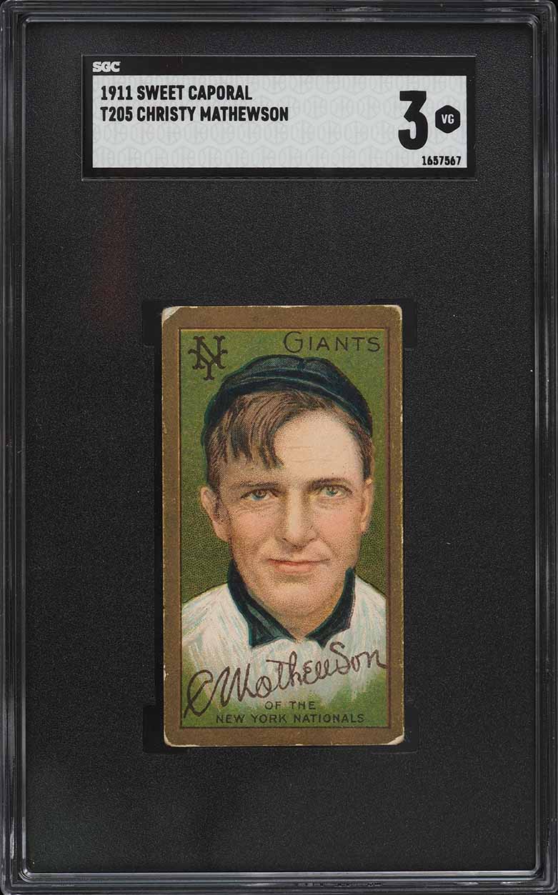 1911 T205 Gold Border Christy Mathewson SGC 3 VG