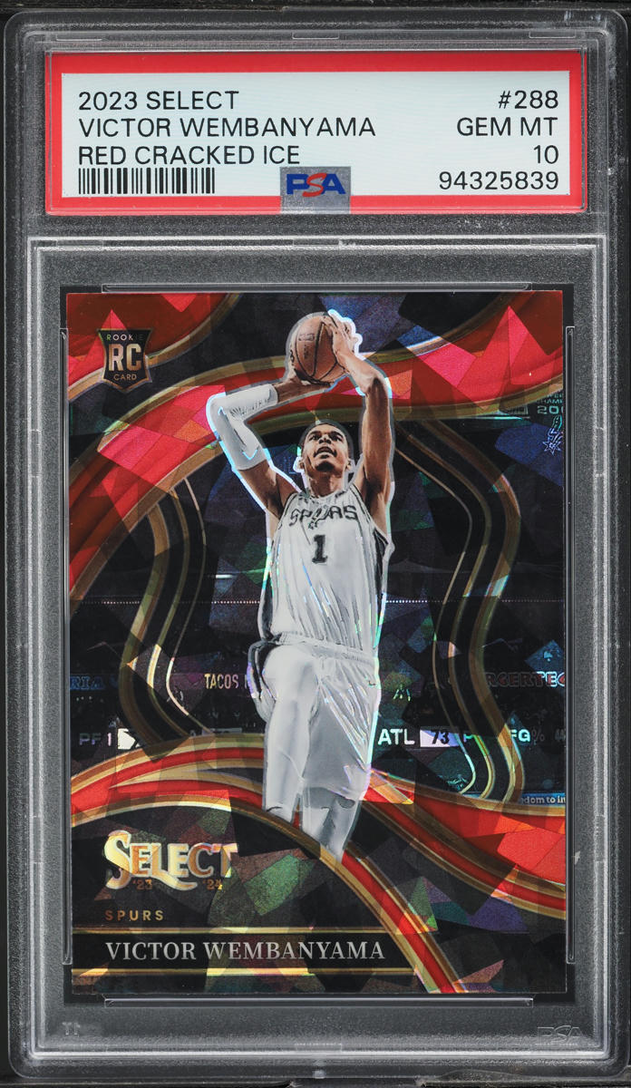 2023 Select Courtside Red Cracked Ice Victor Wembanyama ROOKIE #288 PSA 10 GEM