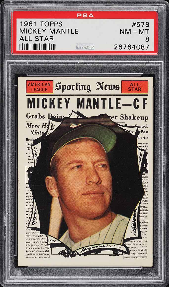 1961 Topps Mickey Mantle ALL-STAR #578 PSA 8 NM-MT