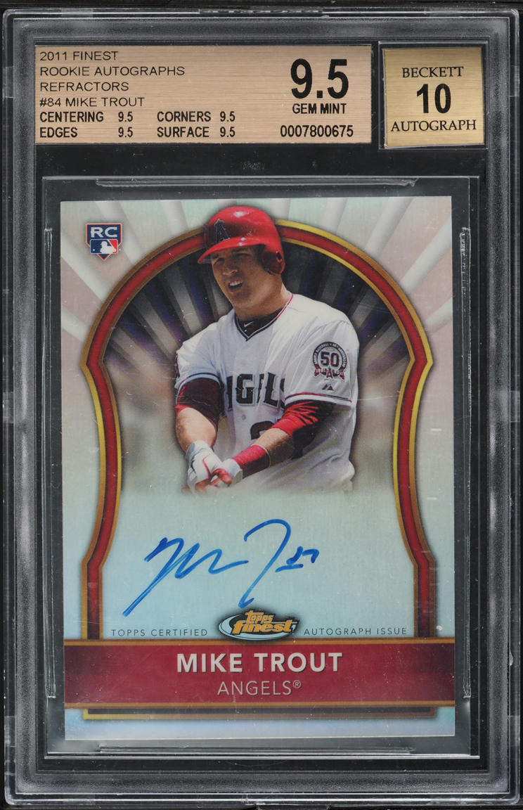 2011 Finest Refractor Mike Trout ROOKIE AUTO /499 #84 BGS 9.5 GEM MINT