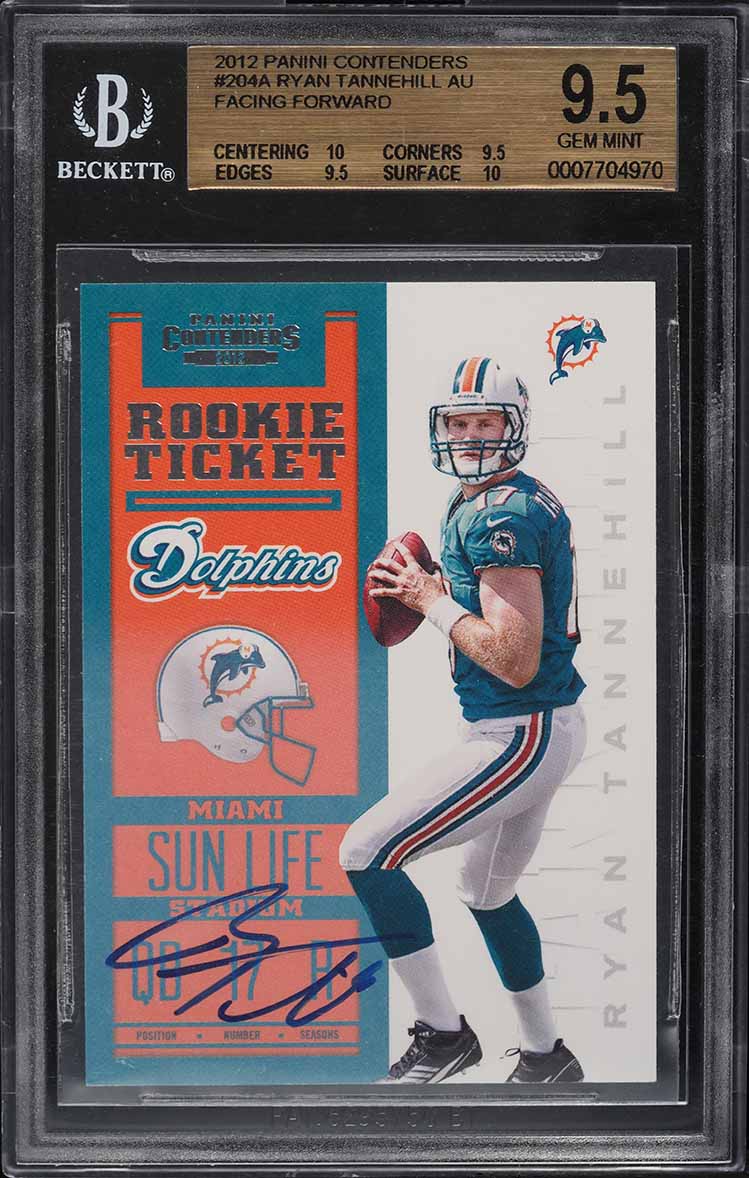 2012 Panini Contenders Ryan Tannehill ROOKIE AUTO #204 BGS 9.5 GEM MINT