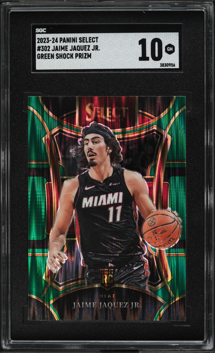 2023 Select Mezzanine Green Shock Prizm Jaime Jaquez Jr. ROOKIE #302 SGC 10 GEM